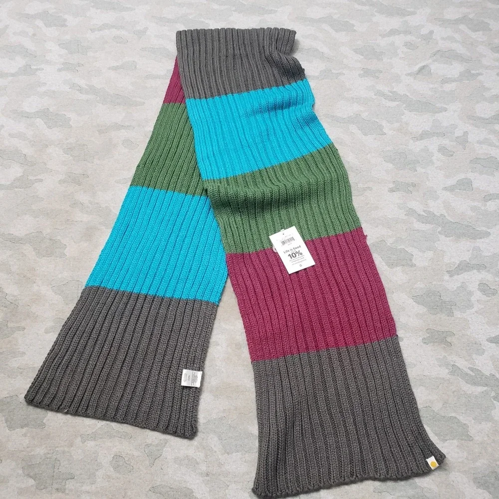 Life Is Good Scarf Womens Multicolor Acrylic NWT Color Block